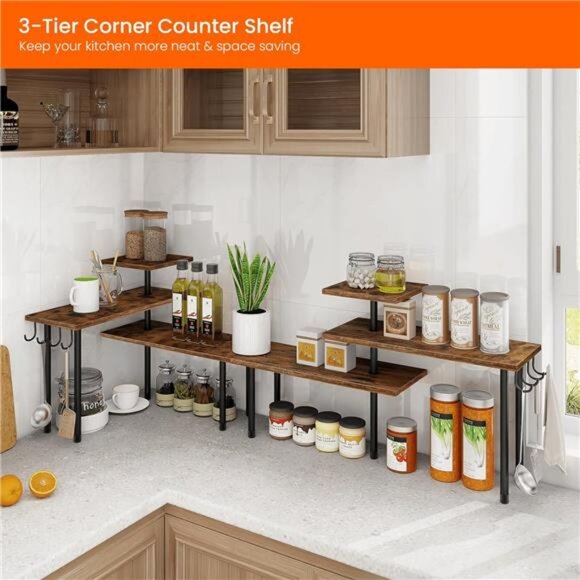 Homode Kitchen Countertop Organizer Corner Shelf, Bathroom Counter Organizer - Picture 2 of 12